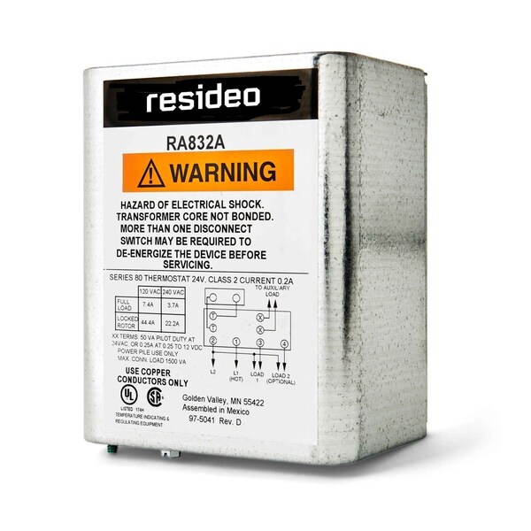Resideo Relay-Hydronic DPST, Same as RA832A1066 except 240v, 50Hz, 60Hz RA832A1074 - main